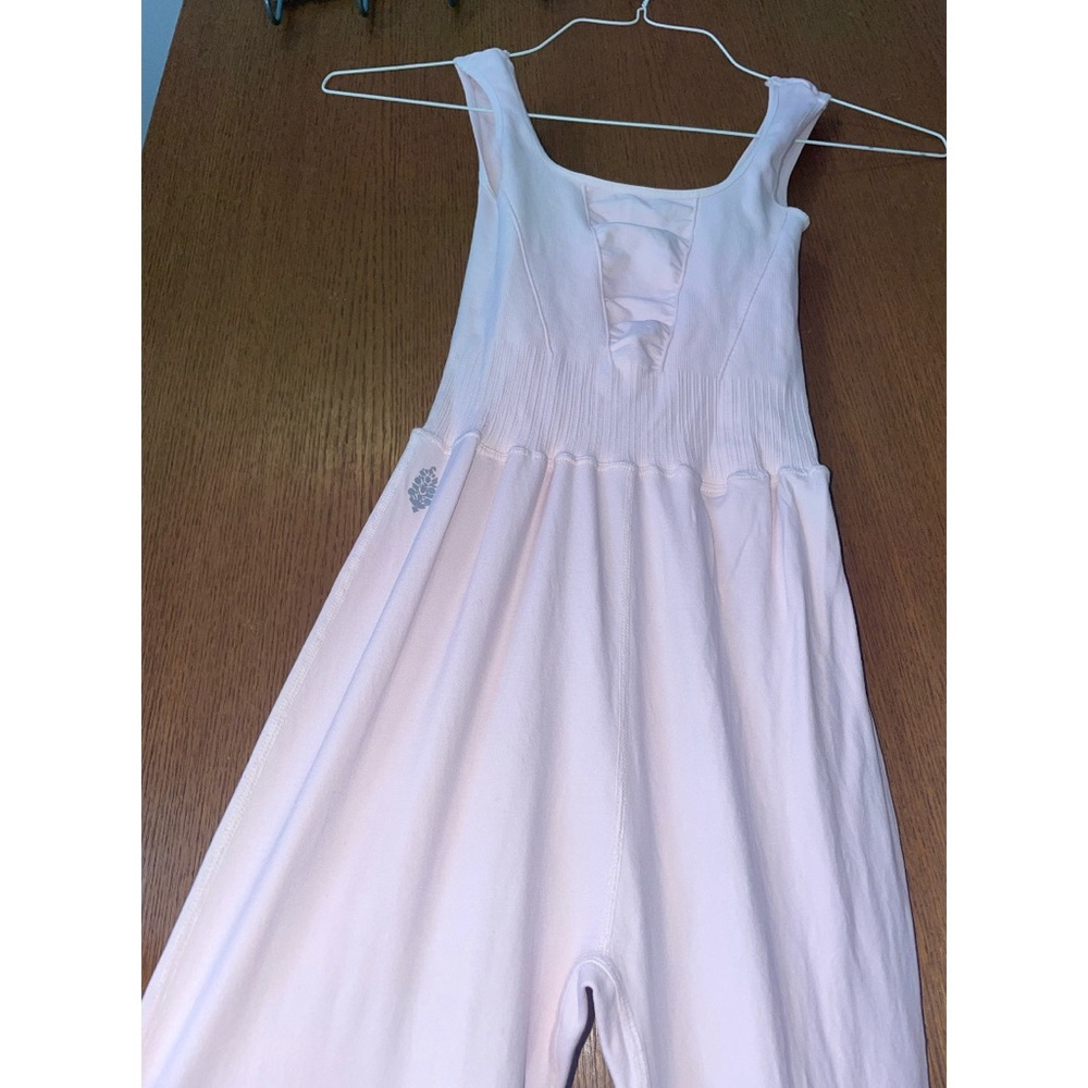 Free People Movement Good Karma Light Pink Flared Bodysuit Jumpsuit - Size XS/S